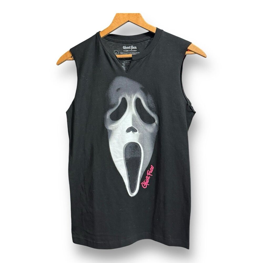 Scream Ghost Face T-Shirt Mens Small, Black Halloween Icons of Horror Movies